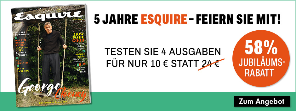 Esquire Jahresabo - 4 Ausgaben für 10 Euro