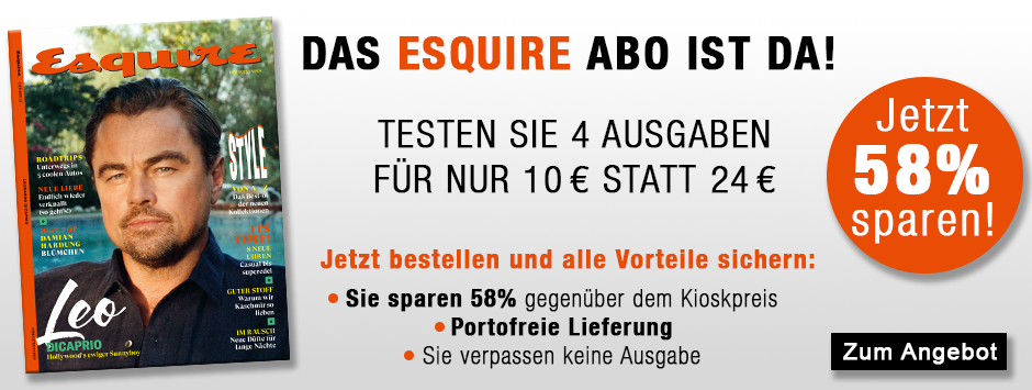 Esquire Jahresabo - 4 Ausgaben für 10 Euro